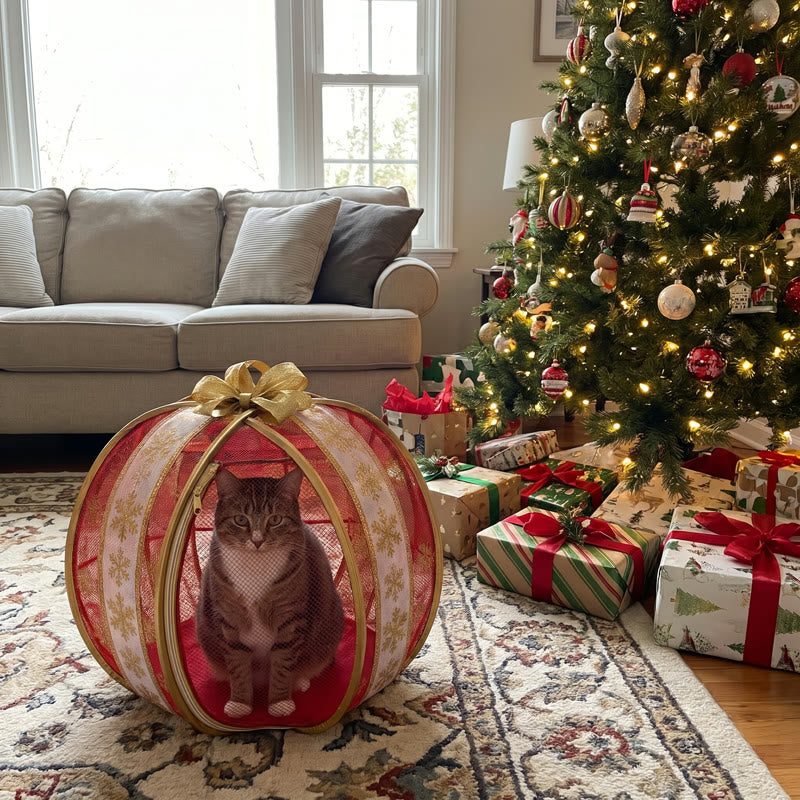 Present, cat inside